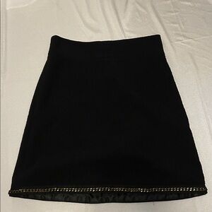 Kate Spade Black Mini Skirt with Gold Chain Accent